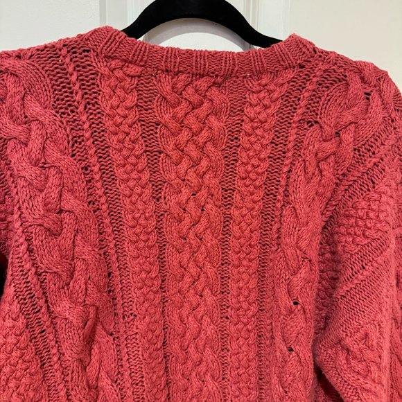 Vintage Structure Mauve Cable Knit Crew Neck‎ Sweater - Size Medium - Picture 8 of 9